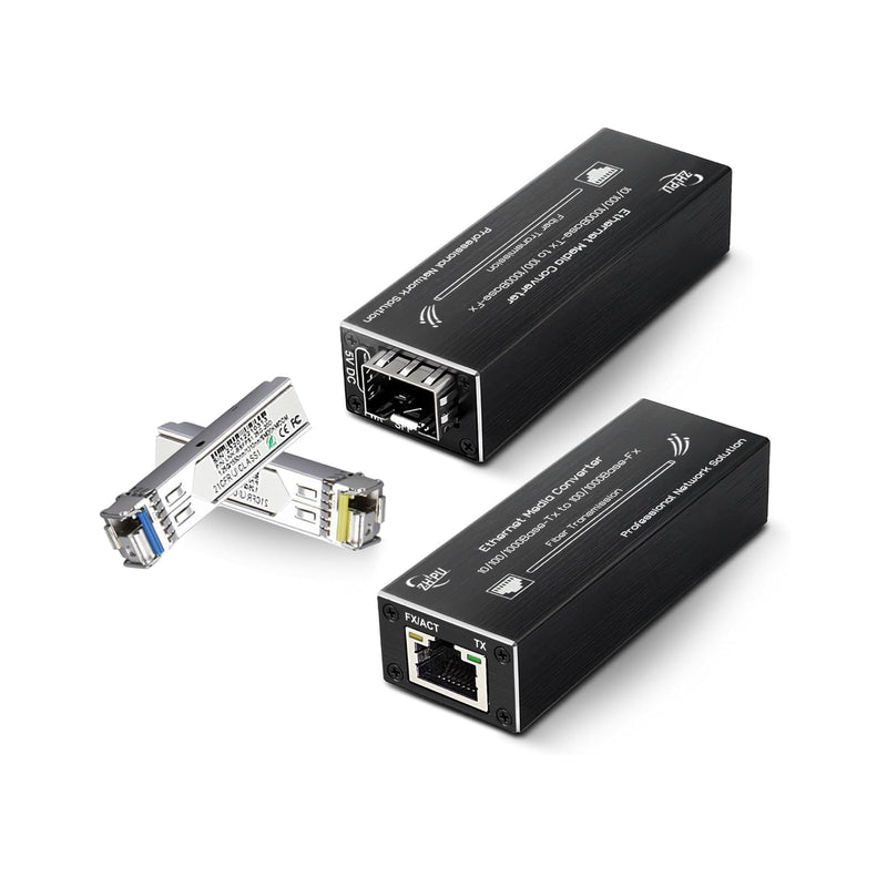 100/1000M SFP Fiber Media Converter A Pair SM 20km DC5V Power Input | Automatic Speed Detection,Compatible With 155M/1.25G SFP Module,3.11 x 1.06 x 0.71 inches,USB Type-C Power Input SMSF