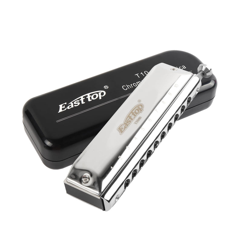 Professional Chromatic Harmonica C Key，Standard 10 Holes 40 Tones Mouth Organ T10-40 Harmonica for Adults,Professionals and Students(T10-40)