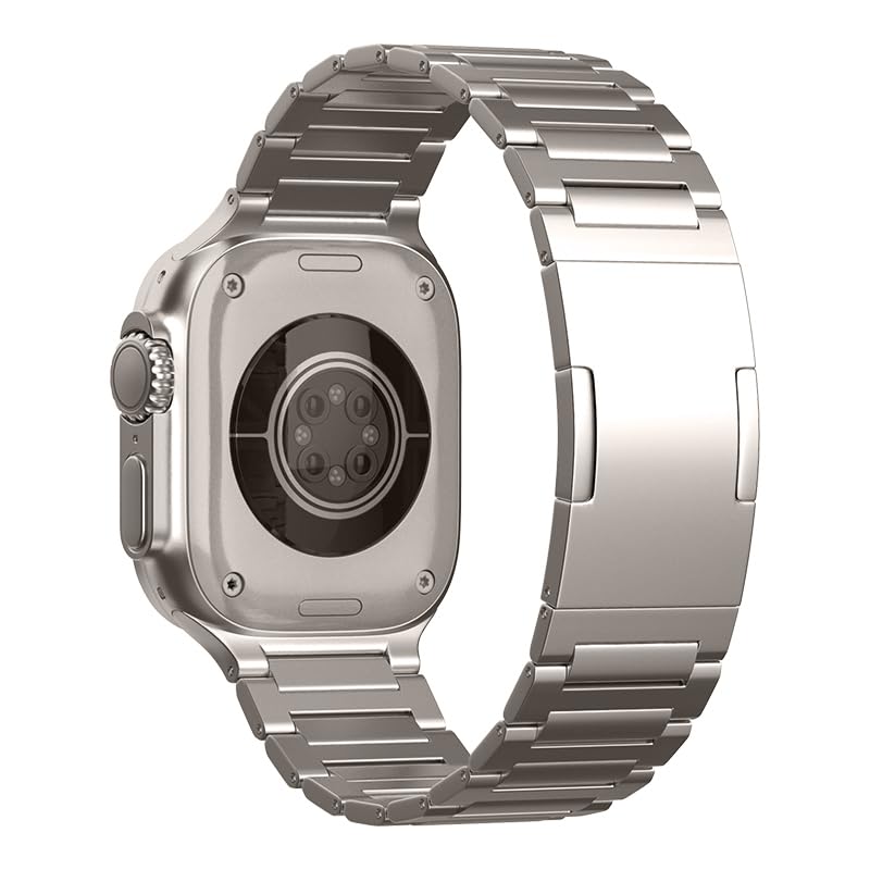 Titanium Band for Apple Watch 11/10/9, Ultra 3, SE 3, I-Shape | MaKTech Lightweight Business Strap, Deployment Clasp, for Apple Watch Series 11/10/9/8/7/6/5/4, Ultra 3/2/1, SE 3/2/1 46mm/45mm/44mm/49mm Titanium