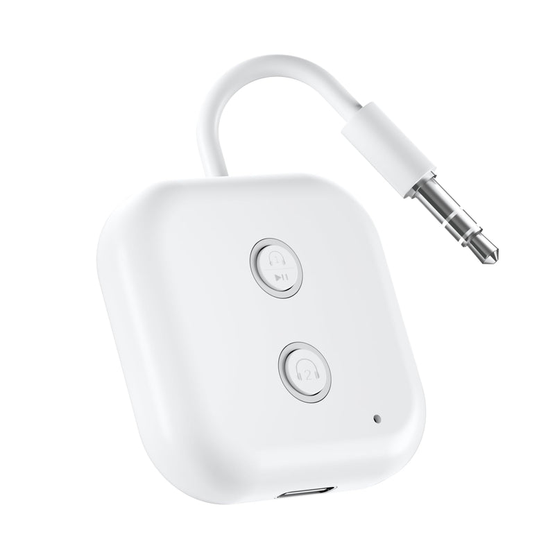 Airplane Bluetooth 5.3 Audio Transmitter Receiver,Supports 2 AirPods or Headphones with All 3.5mm Aux Jacks on Airplanes, Gym Equipment, TVs, & Gaming Consoles ZF-361