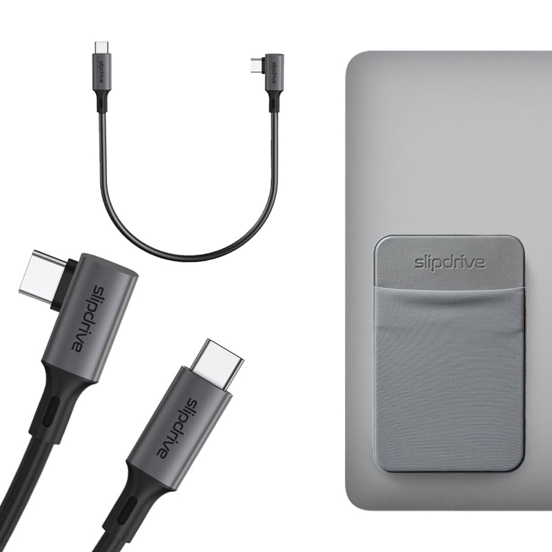 Slipdrive + Short USB C to USB C 3.2 Gen 2 Bundle (Grey)