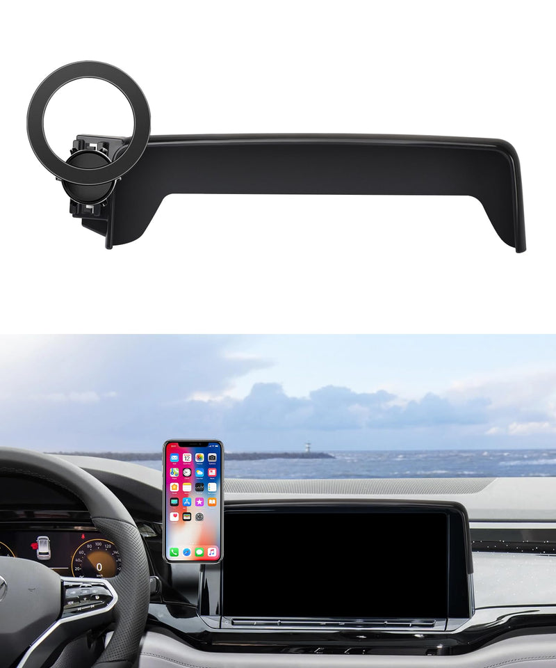 Car Phone Holder for Volkswagen Atlas/Cross Sport 2024-2026,12"Screen Mount | VW Magsafe Accessories Magnetic Cell Phone Mount Clip Compatible with iPhone, 3D fit Stable Dashboard Navigation Bracket