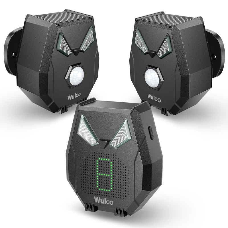 [AUSTRALIA] - Solar Wireless Driveway Alarm, Outdoor Motion Sensor Detector Alarms Driveway Alert System 2000ft Long Range with Rechargeable Battery, Outside Weatherproof / Expandable (1 Receiver and 2 sensors) 3 2 sensor and 1 receiver 