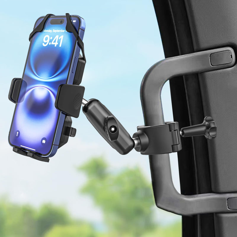 A Pillar Grab Handle Phone Mount for Car/Truck [Shockproof Metal Arm] Universal Phone Clip Phone Holders for Your Car, Truck, Pickup, SUV, Van, Excavator, Front Loader, Fit for iPhone 16 15