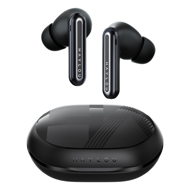 HAYLOU Mori Pro ANC Earbuds, Bluetooth Wireless Earbuds, 28H Playtime, IPX4 | 43dB Adaptive ANC, 10mm Drivers, 6 AI ENC Mics, Touch Control, In-Ear Ear Buds Design, App EQ Customization Black