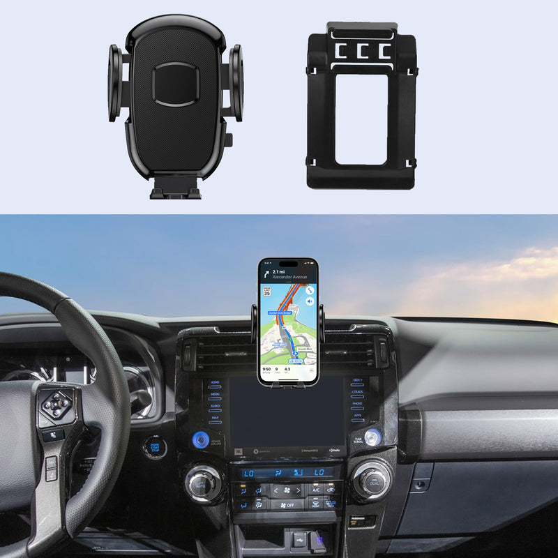Car Phone Holder Fits for Toyota 4runner 2010-2024 Accessories with Buckle Compatible with Emergency Flashers Button, Snug Fit, Easy to Install Fit for iPhone Android and All Smartphones