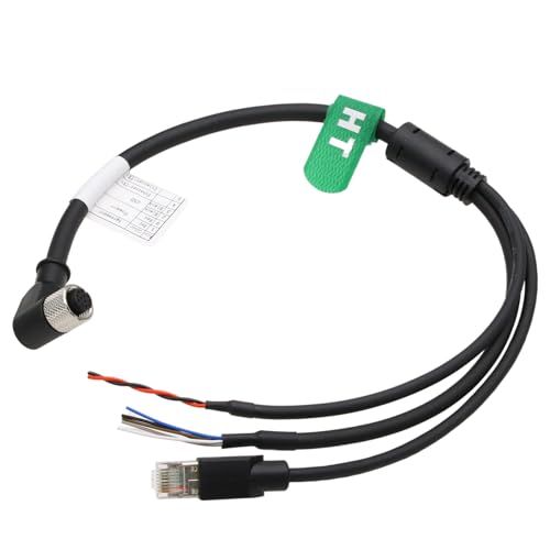 M12 Aviation Connector Cable for DJI Livox Mid-360 LiDAR Sensor Power Network Ethernet to Computer Debug, 12 Pin Female Right Angle to RJ45 Flying Leads, 1.5m 1.5 m 1-to-3 splitter cable with angled M12 12-pin