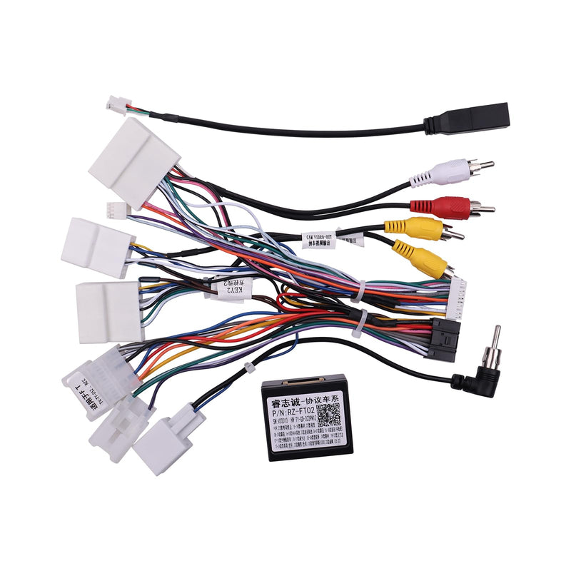 16PIN Radio Harness for Toyota Camry RAV4 2013-2018 No Wire Cutting | Keeps Original JBL Amplifier, 360/Rear Camera, TPMS Info and SWC, Also Fits Corolla Highlander Corolla Tundra Sienna 4Runner CAN004-1-R 6 Plugs