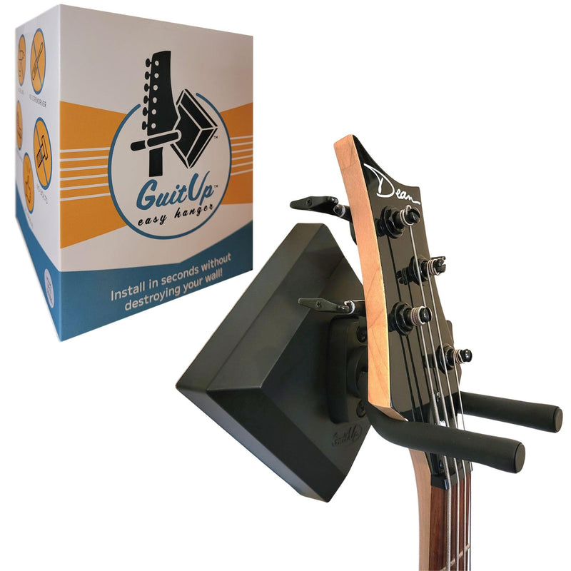 Easy Hanger Guitar Wall Mounted Instrument Hanger, No Tools and No Anchor Bolts Needed, Strong, Sturdy, Drywall-Friendly, Apartment-Friendly, Installs in Seconds (Made in The USA)