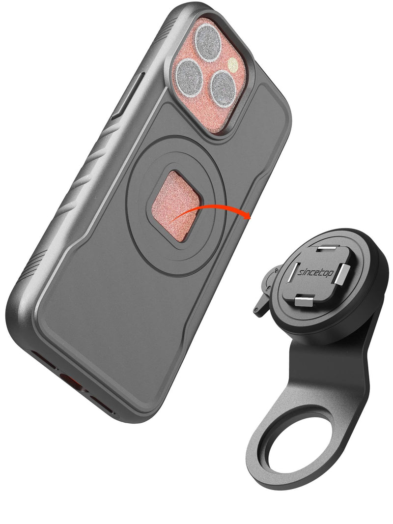 Series Q [ Quad ] Bike Stem Phone Mount + Magnetic Case Compatible with iPhone 15 Pro Max