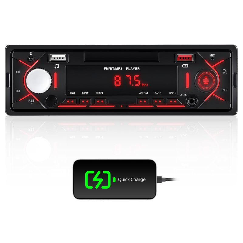 [AUSTRALIA] - Single Din Bluetooth Multimedia Car Stereo Radio,Car Audio MP3 Player Support Hands-Free Calls/USB/FM/TF/AUX-in,Car Radio Receivers with Digital LCD Display 
