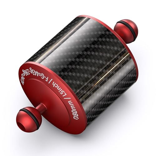 Carbon Fiber Underwater Float Arm with Dual Ball Mounts for Photography and Video, Compatible with Diving Trays, Video Lights, Strobes (red, 80mm5') 80mm5' red
