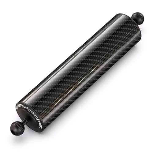 Carbon Fiber Underwater Float Arm with Dual Ball Mounts for Photography and Video, Compatible with Diving Trays, Video Lights, Strobes (Black, 60mm12') 60mm12' black