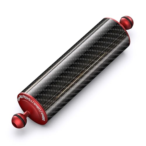 Carbon Fiber Underwater Float Arm with Dual Ball Mounts for Photography and Video, Compatible with Diving Trays, Video Lights, Strobes (red, 60mm10') 60mm10' red