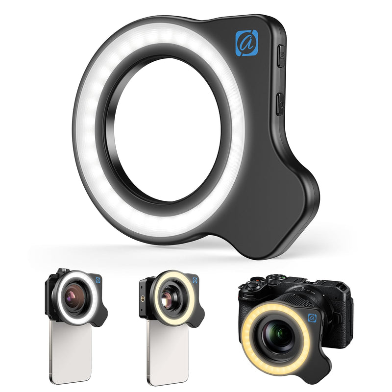 [AUSTRALIA] - Evil eye 37mm+52mm Thread Macro Lens Fill Light, Portable Phone Lens Ring Light with High Power 32 LED/CRI 95+/ 45 Light Modes, Lens Attachments for All 37mm+52mm Phone Lens/Filter/Camera Lens 