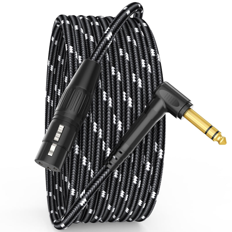 1/4 TRS Right Angle to XLR Female Audio Cable, 10ft 3-pin XLR Female Professional-Grade Balanced Audio Connection for Mixer, Amplifier, Microphone, Studio Equipment 10 Feet 1/4 TRS