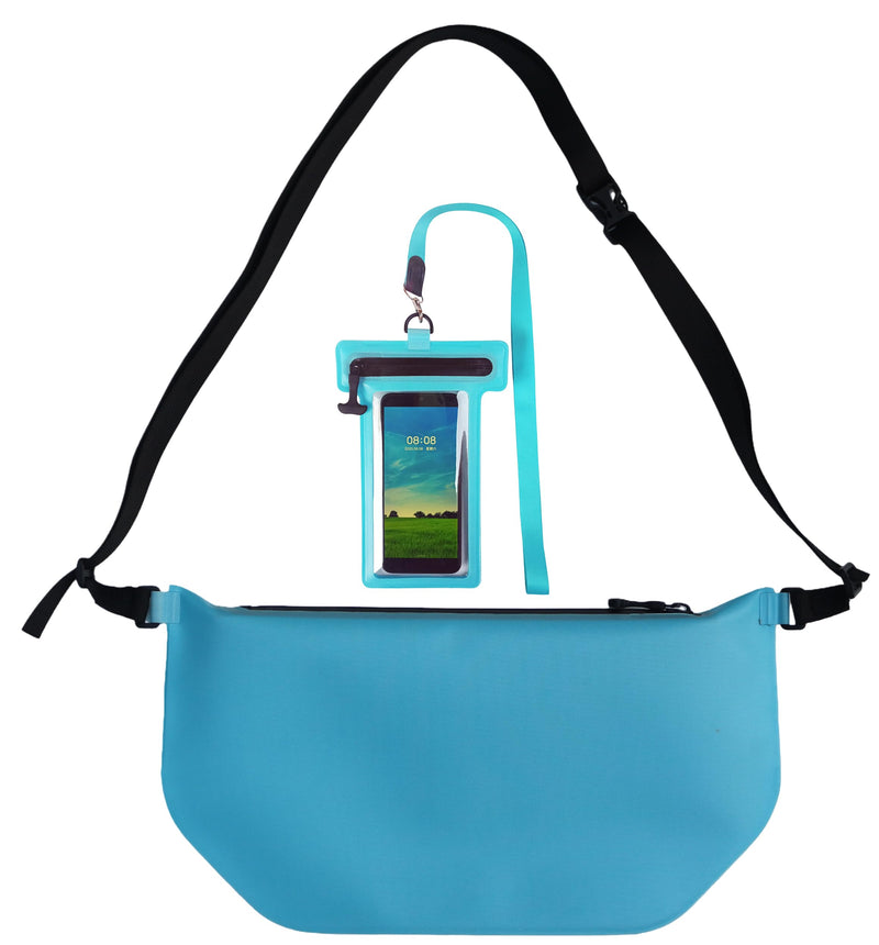 Waterproof Phone Pouch, Waterproof Phone Case, for iPhone 17 16 15 14 Pro Max，IPX8 Waterproof Rating, airtight Zipper Seal 7.8in,Blue