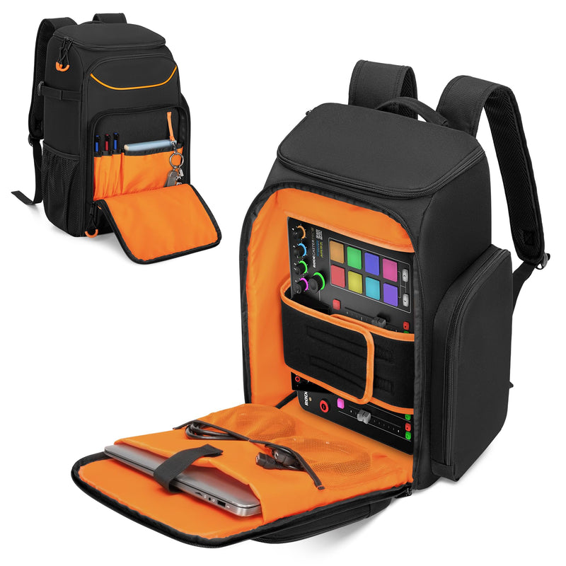 [AUSTRALIA] - Audio Mixer Backpack Compatible with RODECaster Pro/RODECaster Pro II/RC Duo, DJ Mixer Travel Bag Case for Microphones and More Podcast Equipment(Patent Design) 