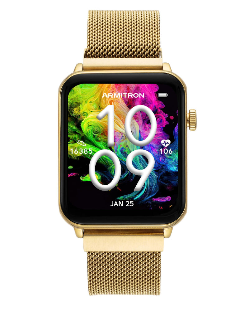 Armitron Connect Matrix Smartwatch, Health and Fitness Tracker, Sport Modes, Water Resistant and More Gold