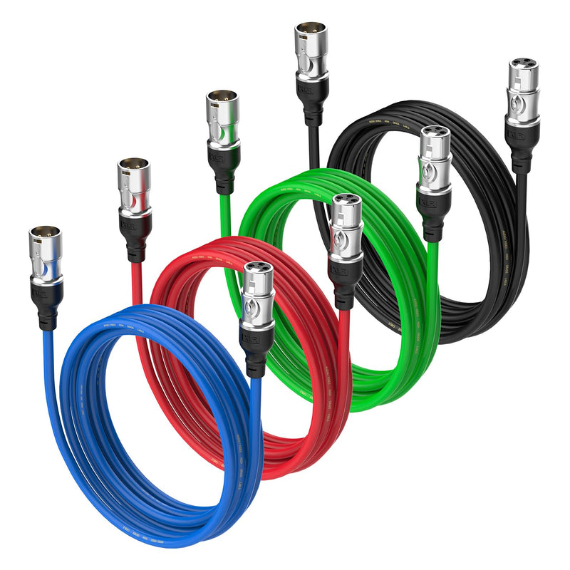 [AUSTRALIA] - XLR 6ft Cables 4pack,Male to Female Gold-Plated 3 Pins Mic Cable for Recording Studio, Speaker,Home podecast,Recording Studios 4 