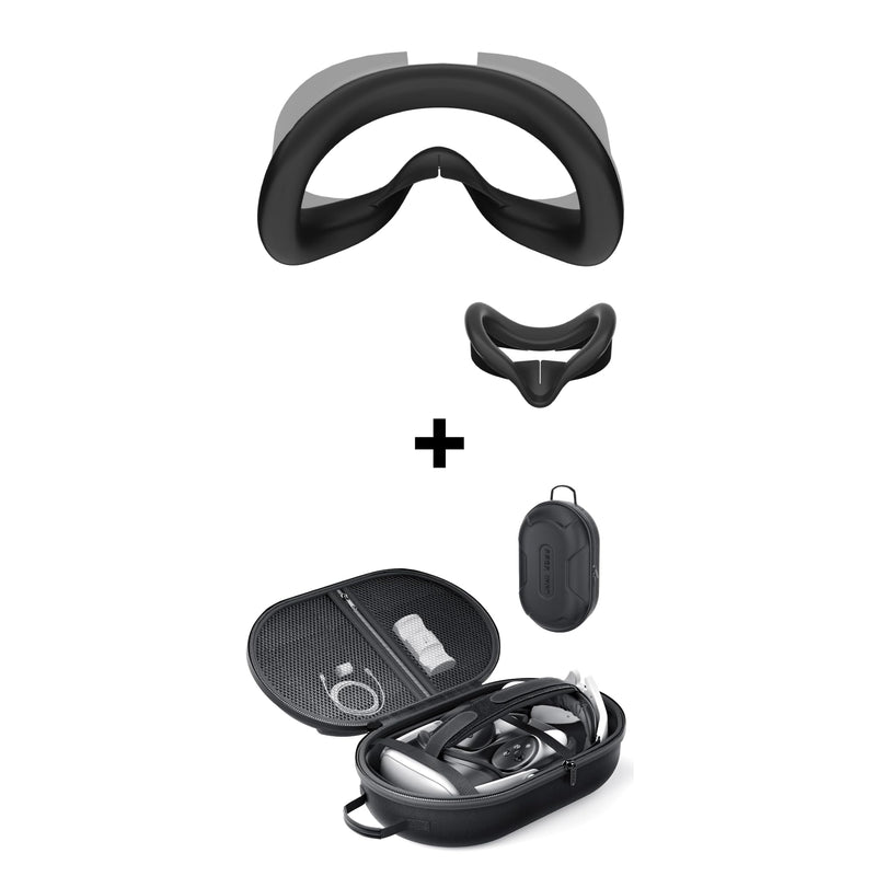APEXINNO Silicone Face Pad Cover Compatible with Meta Quest 3S Accessories,Large Carrying Case for Meta Quest 3S/Oculus Quest 3/Oculus Quest 2/Quest 3