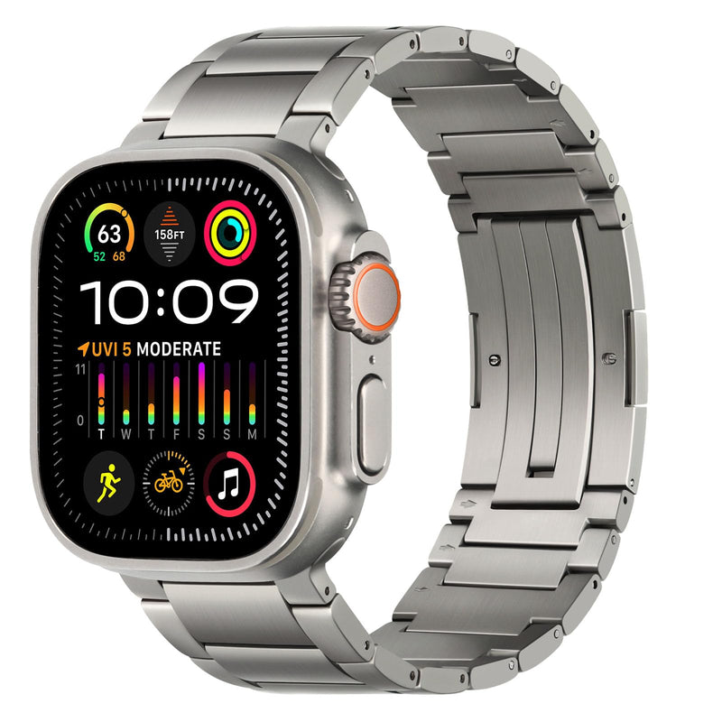 HITZEE Premium Titanium Band Compatible with Apple Watch Band 49/46(S11/10)/45/44/42mm, Comfortable Ti Band for Men for Apple Watch Ultra 3/2/1 49mm SE3 Series 11 10 9 8 7 6 5 4 3 2 1, Titanium