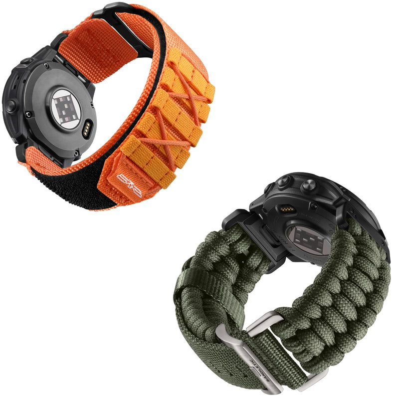 Bandletic Tactical Band and Paracord Strap Compatible with Garmin Watch 22mm
