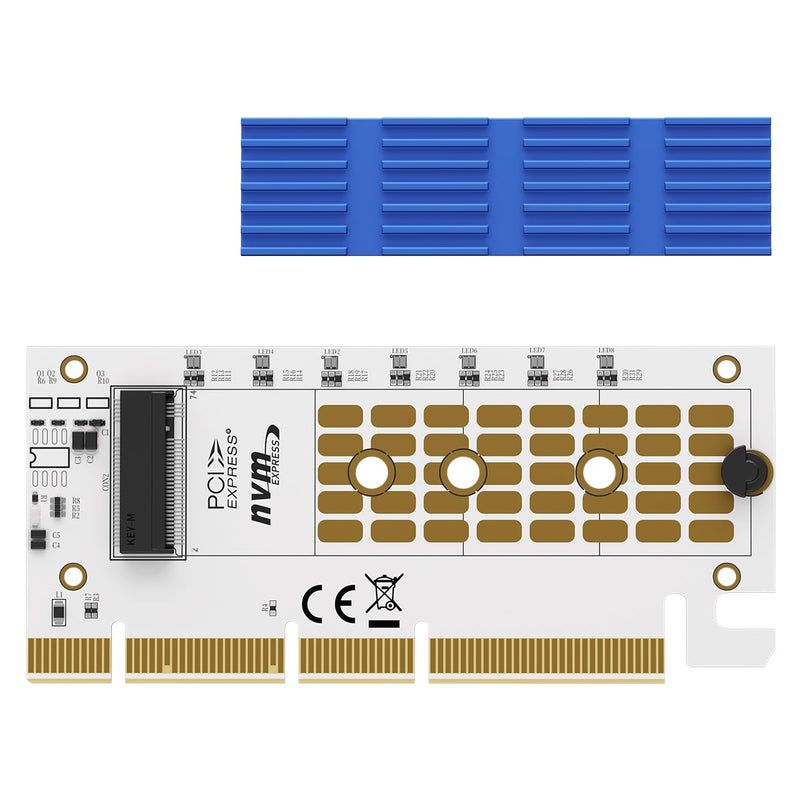 [AUSTRALIA] - NVMe M.2 SSD to PCIe X16/X8/X4 Adapter with Aluminum Heat Sink, M.2 to PCI-Express SSD Expansion Card, Support 4TB 2230 2242 2260 2280mm NVMe Solid State Drive 