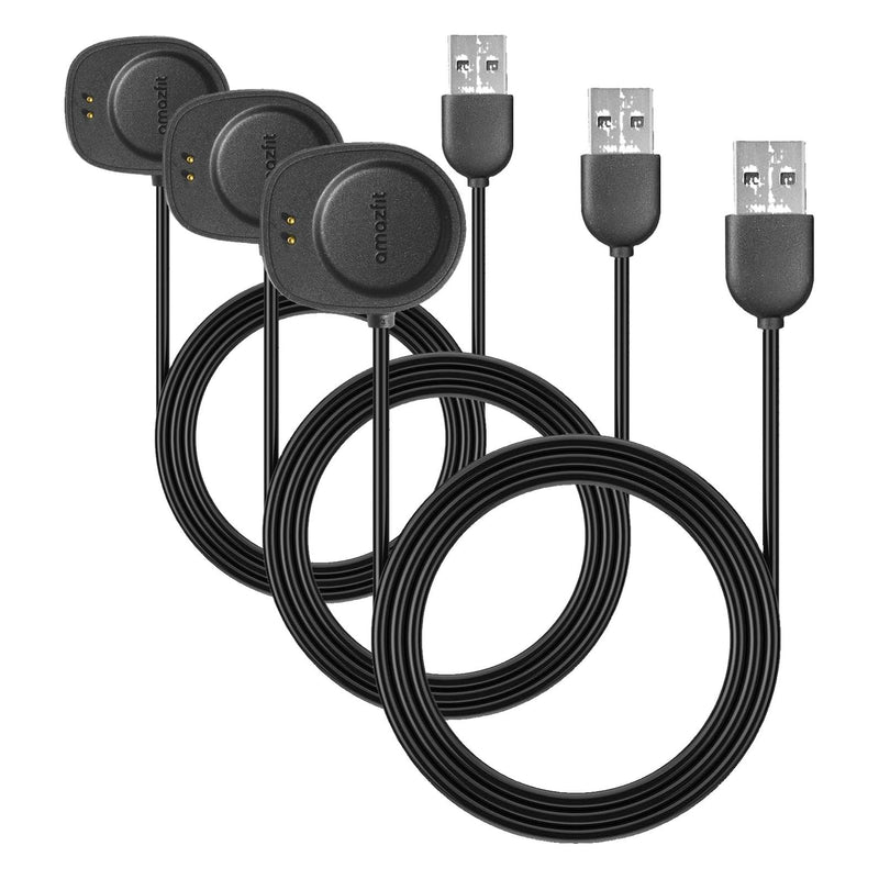 Amazfit Charger Cable Balance Smart Watch, Replacement Charging Cable, Official Accessory, Black (Pack of 3) Pack of 3