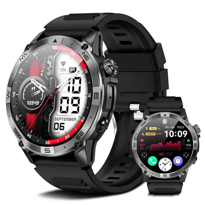 Smart Watch for Men Women, Fitness Tracker with GPS and Compass, 1.43" AMOLED Screen Fitness Watches with Altitude, Air Pressure, Female Cycle, IP68 Outdoor Watch for Android/iOS