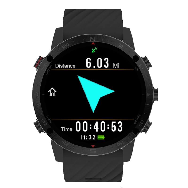 SUNROAD G5 Pro GPS Sports Watch AMOLED Health and Fitness Tracker Running Swimming Climbing Hiking Route Navigation Men Wristwatch