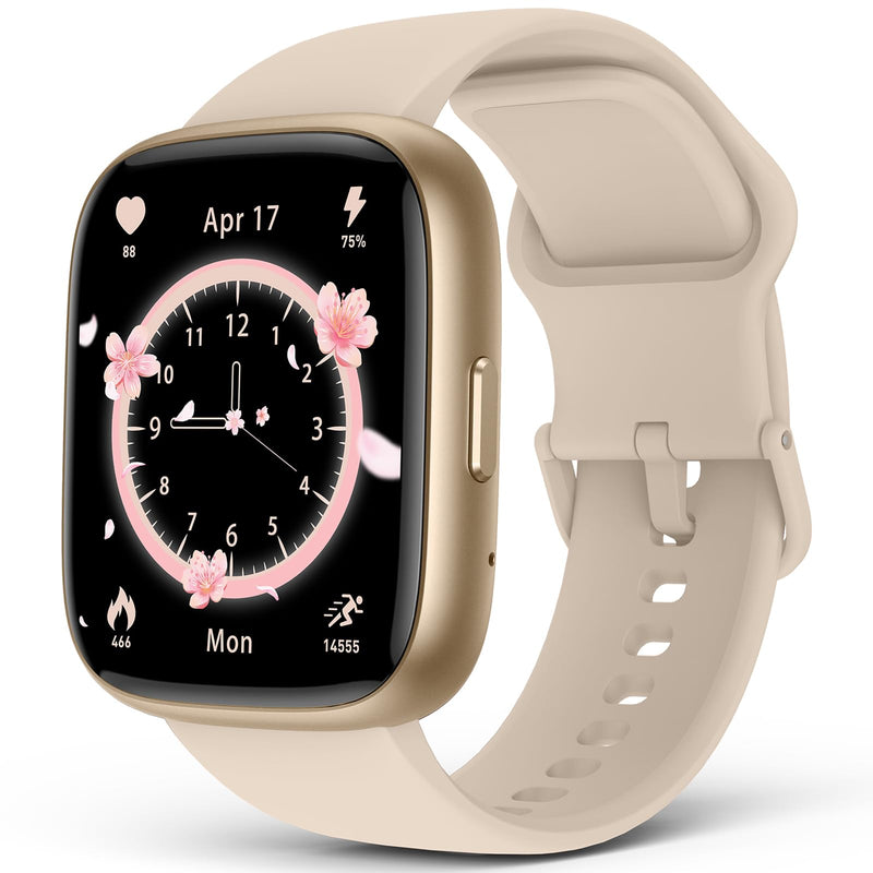 SOUYIE Smart Watches for Women, IP68 Waterproof, Alexa Built-in, 1.83" HD Customizable Display, Heart Rate, Blood Oxygen, Sleep, Weather Updates, Fitness Tracker for Android & iOS, Glod