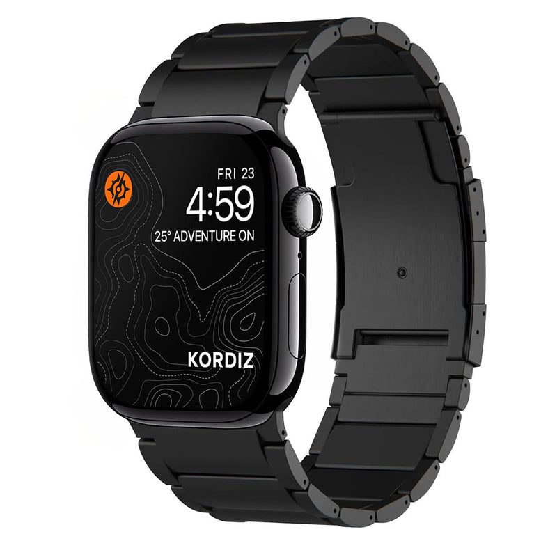 KORDIZ Titanium Watch Band T01 (Max) - Fits Apple Watch series 11 10 9 8 7 6 & SE3 SE2 SE (46mm 45mm 44mm) - Adjustable Titanium Apple Watch Band with Secure Clasp - Premium Color Matching Band with Comfortable grip - Replacement Wristbands for iWatch