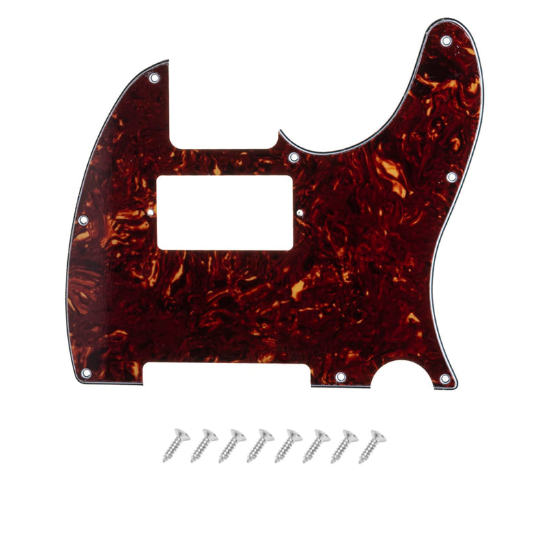 [AUSTRALIA] - 8 Hole Humbucker Tele Pickguard HH Scratch Plate for Fender American/Mexican Standard Telecaster Modern Style Electric Guitar, Red Tortoise, 4ply. Red Tortoise-4ply 