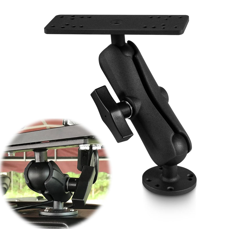 Aluminum Fish Finder Gimbal Mount with 1.5" / C Size Ball for Garmin, Lowrance, Humminbird & More - 360° Rotation & ±90° Tilt Adjustable Marine Electronics Depth Finder Mount