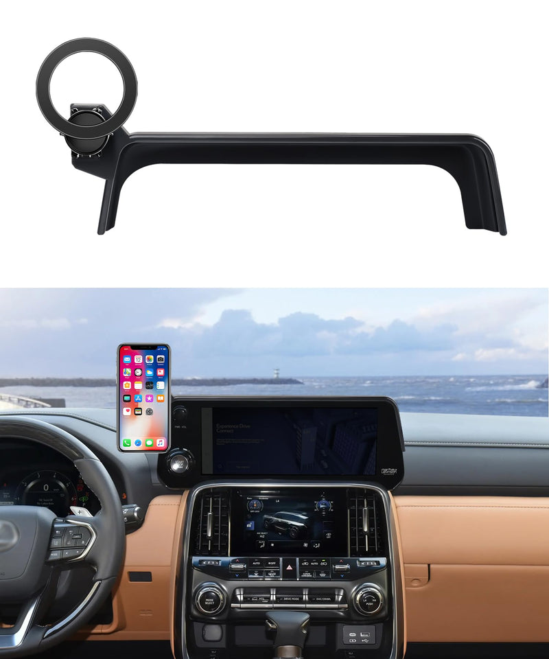 Car Phone Holder for Lexus LX600/LX700h 2022-2026 12.3"Screen Magsafe Mount | Magnetic Accessories Cell Phone Mount Clip Compatible with iPhone, 3D fit Stable Dashboard Navigation Bracket Cradle Stand for 2022-2025 LX600 (12.3 inch screen only)