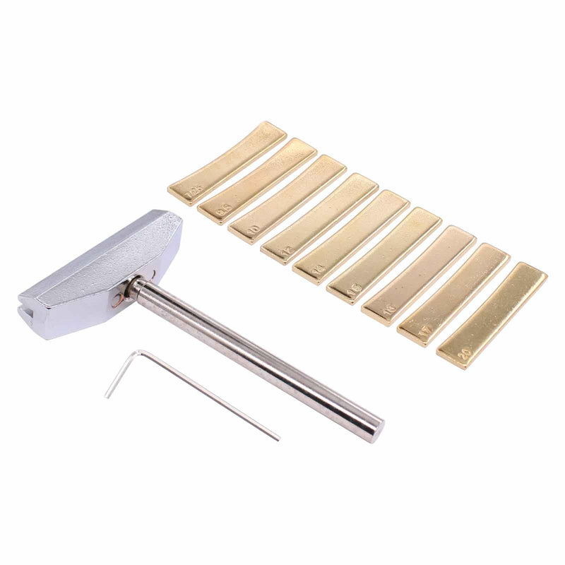 ApplianPar Set of 11 Guitar Fingerboard Fret Press Caul Luthier Tool Brass Radian Inserts Kit for Acoustic Electric Guitar Bass