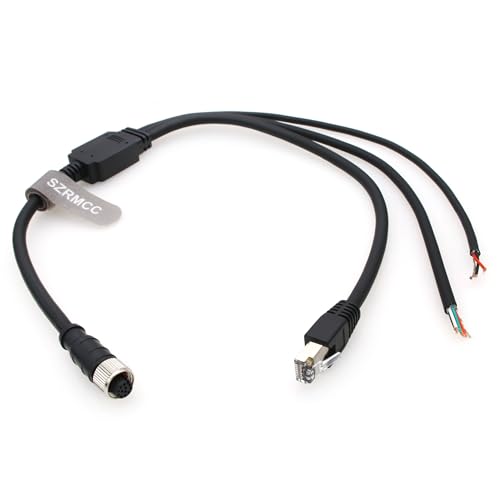 SZRMCC Livox Mid-360 Cable M12 Pin Female Aviation Plug 3 in 1 Splitter Data Sensor Cable for DJI Lidar Livox Mid-360 Mid-70 Avia Lidar (Straight 12 pin, 1m) Straight 12 pin