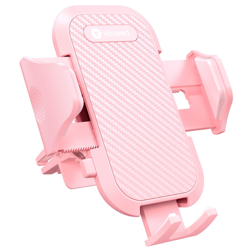VICSEED Ultra Stable Pink Car Phone Holder Vent [Never Fall Off & Break] | Universal Vent Cell Phone Mount for Car Easy Clamp Automobile Cradle for iPhone 17 Pro Max 16 15 14 Car Accessories Women