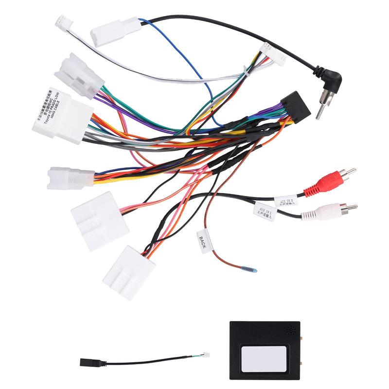 Wiring Harness for Toyota J-B-L Stereo Radio, 16-Pin Harness with Canbus, Compatible with Camry Corolla RAV4 Lexus Tundra 4Runner Highlander Vios Yaris Sienna Hilux Prado Fortuner,Power Cord/Box