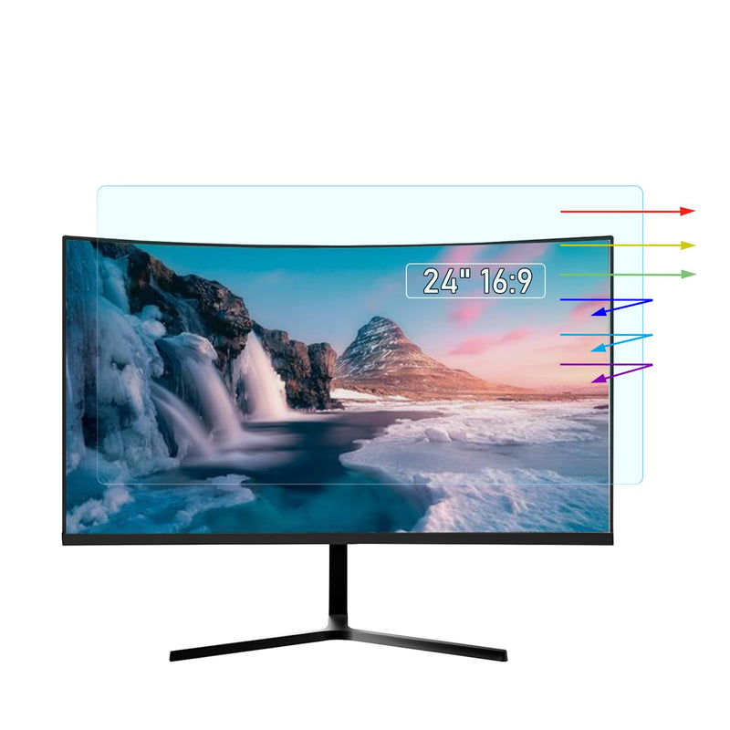 YINOVEEN 24 Inch Anti Blue Light Screen Protector | 16:9 Aspect Ratio, Standard/Curved Monitor, Touchscreen Compatible, Eye Protection Filter