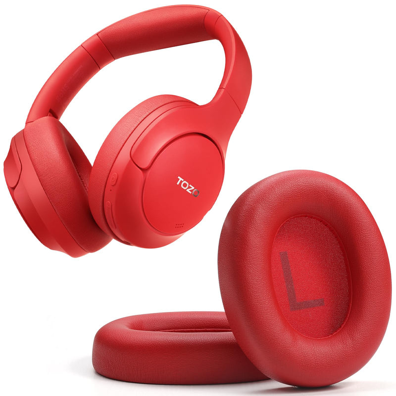 TOZO HT2 Hybrid Active Noise Cancelling Headphones, Wireless Over Ear Bluetooth Headphones, + HT2 Replacement Ear Pads