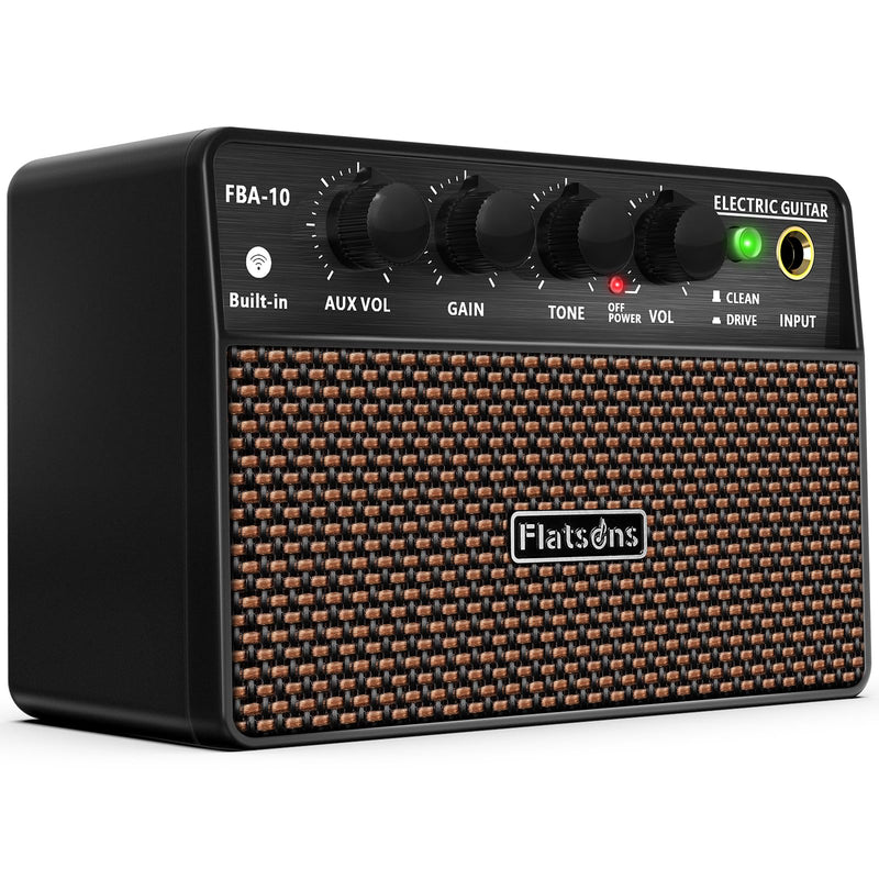 [AUSTRALIA] - FBA-10 Guitar Amp, 10W Mini Electric Guitar Amplifier with Clean/Drive Channel, 6H Working, USB-C Rechargeable, 3.5mm Headphone/AUX Jack, Wireless Portable Amp for Indoor Practice, Traveling Black 