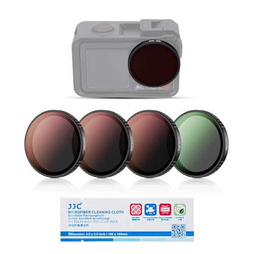 JJC 4-Pack ND CPL Filter Kit for DJI Osmo Action 5 Pro/Action 4/ Action 3, ND8 ND16 ND32 Neutral Density Filter with Circular Polarizer Polarizing Filter, HD Optical Glass/Aluminium Frame/Multi-Coated ND8,ND16,ND32,CPL Filter Set