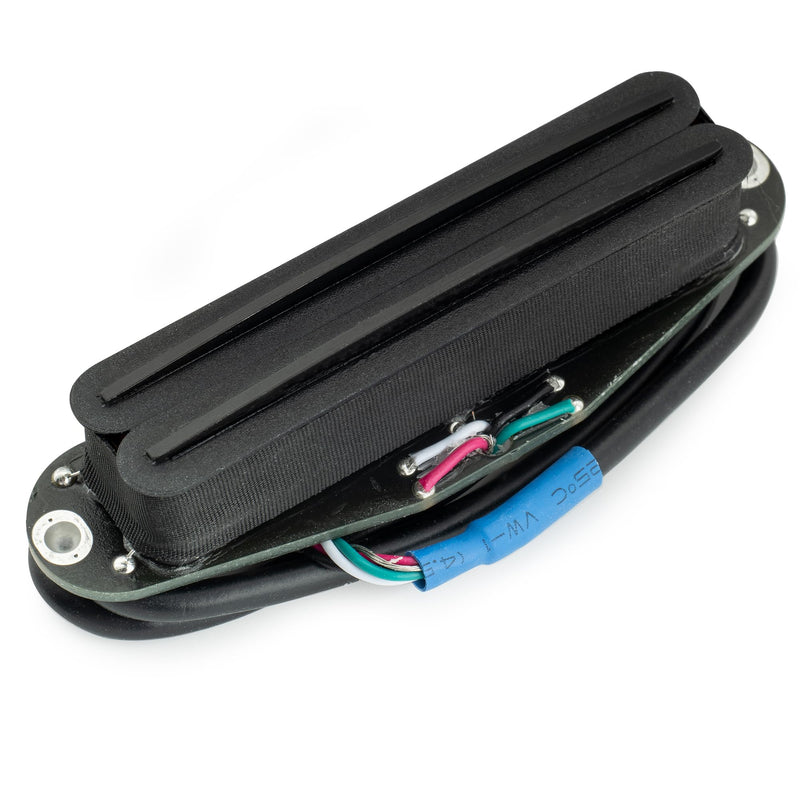 Musiclily Pro ST-DPMC Ceramic Rail Blade Single Coil Sized Humbucker Pickup 9.2K for Strat Style Electric Guitar, Black Body Black Rail