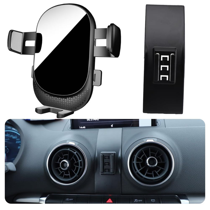 Car Phone Holder for Audi A3 / S3 2015-2020 & RS 3 2017-2020 | Auto Accessories Auto Lock Hands Free Cell Phone Mount Car fits for iPhone & All Smartphones 2015-2020 A3 / S3 & 2017-2020 RS3