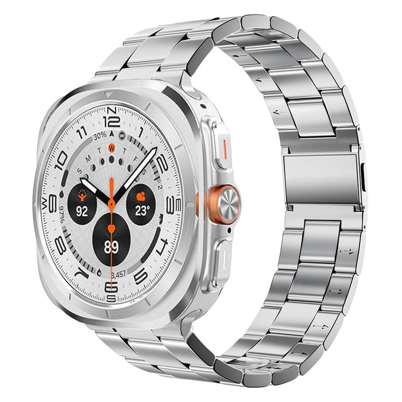No Tool Titanium Magnetic Bands Compatible with Galaxy Watch Ultra 47mm (2026/2025/2024), No Gap Design Titanium Metal Strap Wristband Accessory for Galaxy Watch 7 Ultra 2 1 47mm silver