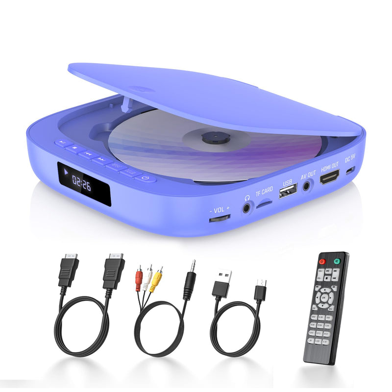 [AUSTRALIA] - DVD Players for TV Desobry Mini DVD Player HDMI RCA Output 1080P HD All Region Free DVD CD Player with Remote Control, Compact Disc Player for Smart TV Support USB/TF Card, PAL/NTSC 