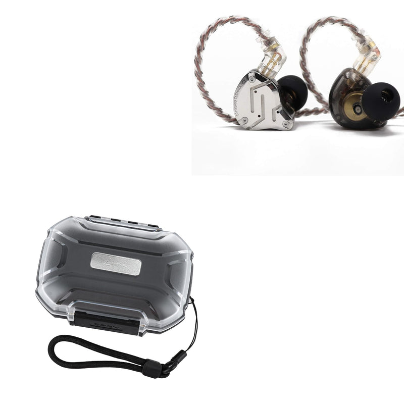 Linsoul KZ ZS10 Pro, 4BA+1DD 5 Driver in Ear Monitor(STD,Black) + LC02 in Ear Monitor Case