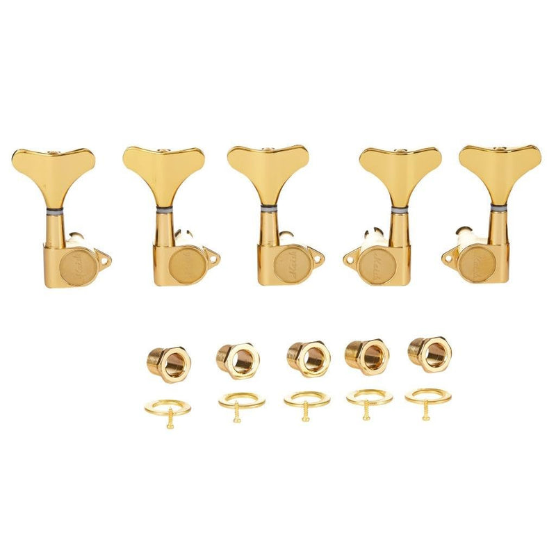 5 String 18:1 Sealed Bass Tuners Bass Guitar Tuning Keys Pegs Bass Tuning Machines Compatible with Ibanez/Yamaha Style Acoustic/Electric Bass Gold 3R/2L 5 String 3R/2L